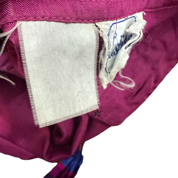 Vintage 80s Fuchsia Purple Secretary Midi Work Dress Lightweight M - Picture 8 of 8